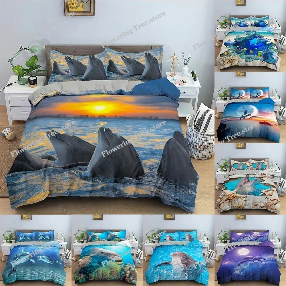 

Dolphin Bedding Set Animal Pattern Duvet Cover Comforter Covers Twin King Size Quilt Cover With Pillowcase Home Textile
