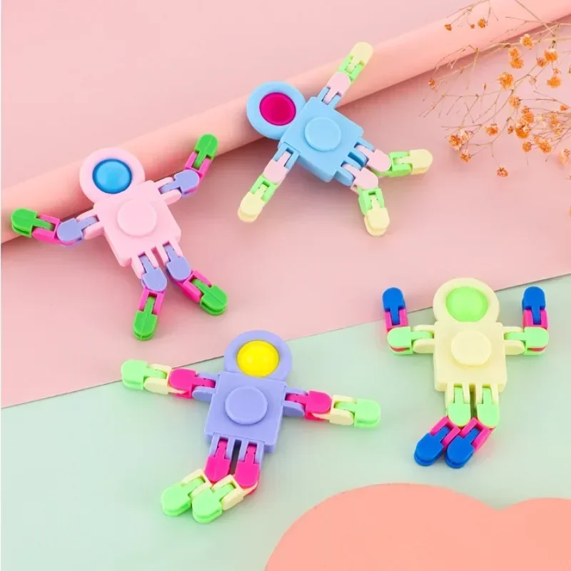 Fidget Sensory Spinner Toys Astronaut Chain Gyro Mechanical Toys Deformation Rotating Robot Decompression Toy Children's Gifts