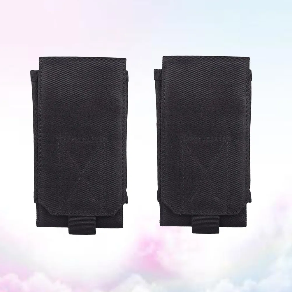 

2Pcs Outdoor Waist Pack 6 Inch Multifunction Running Holster Belt Pouch Black Portable Sports Phone Case Universal Travel Pouch