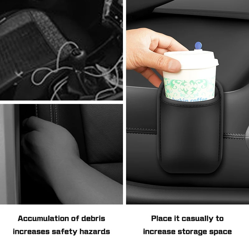 PU Leather Car Cup Holder for BMW X1X3X4 X5 X6 X7 F15 F16 E90 E70 F40 G30 G20 1 3 5 6 7 Series Seat Back/Door Drinks Storage Box view 2