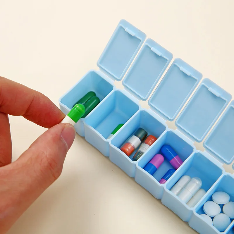Pill Box Strip Type 7 Days A Week Medicine 7 Compartments Sub-packing Medicine Box Convenient Storage Box Pill Organizer
