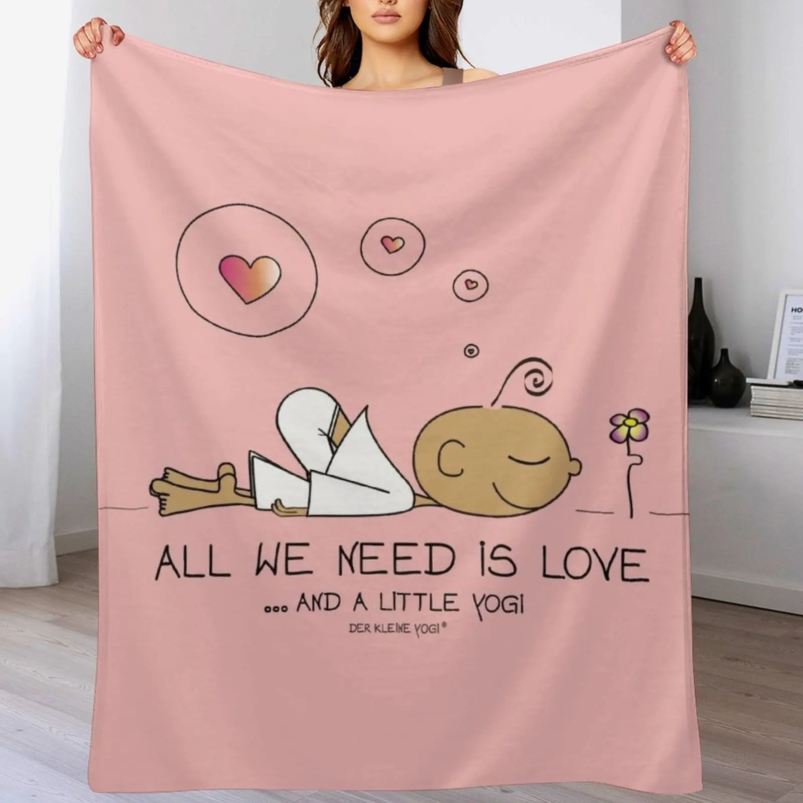 All we need is love and a litte Yogi Throw Blanket Decorative Sofa Baby Blankets