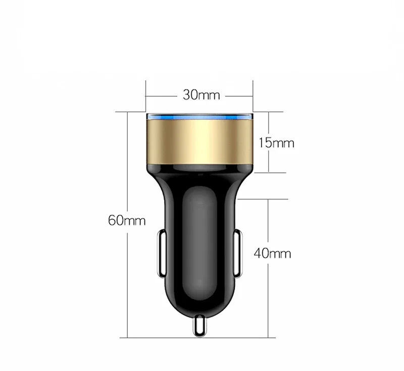 3.1A Dual USB Car Charger 2 Port LCD Display 12-24V Cigarette Socket Lighter Car-Charger Dual USB Car Phone Charger Adapter