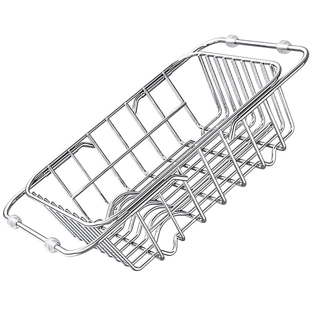 Cesta de fregadero de cocina de acero inoxidable, escurridor de platos, soporte de secado expandible, diseño práctico Simple, bordes seguros