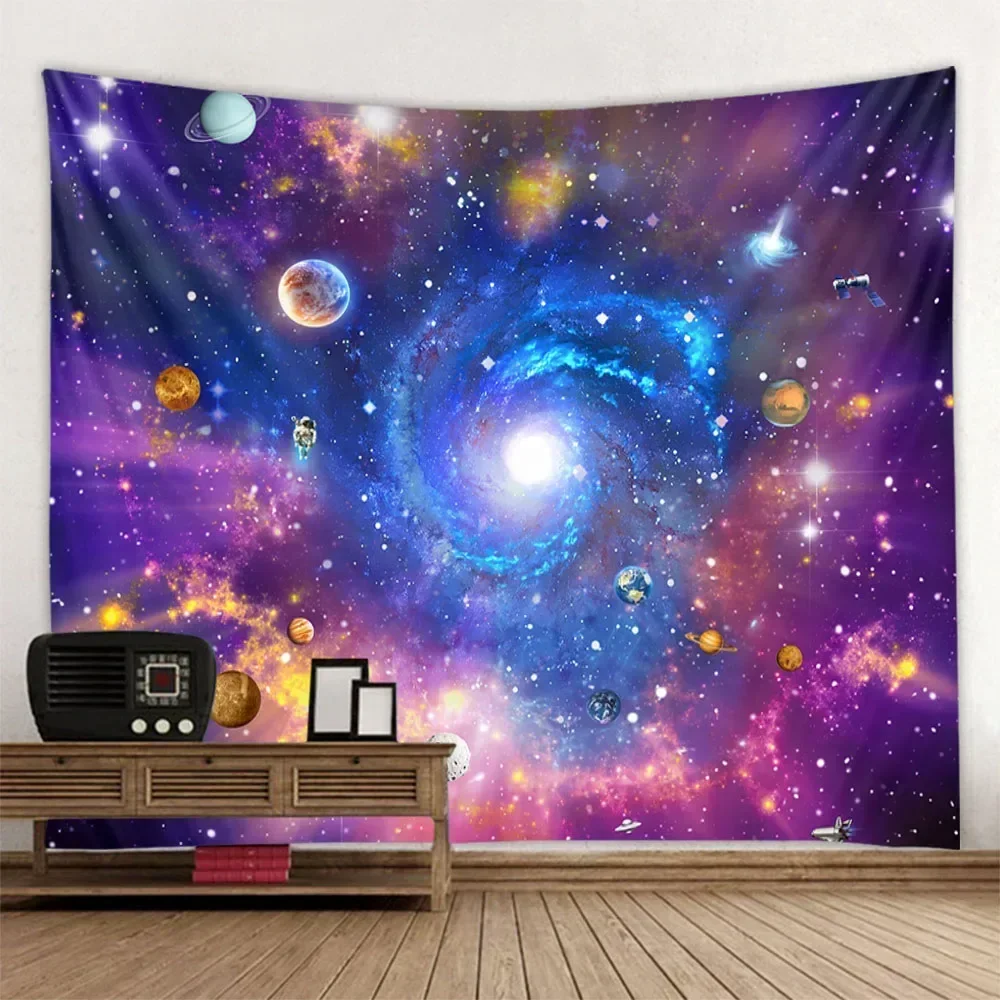 Starry Sky tapestry Wall Hanging Cosmic Planet Night Sky Stars Bohemian Gypsy Fantasy Tapiz Witchcraft Astrology tapestry