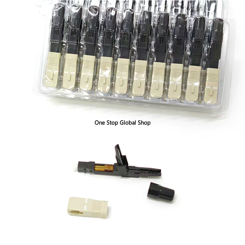 100PCS FTTH SC/UPC Multi Mode Optical Fiber Fast Connector Embedded SC MM Fiber Optic Quick Connectors 50/125