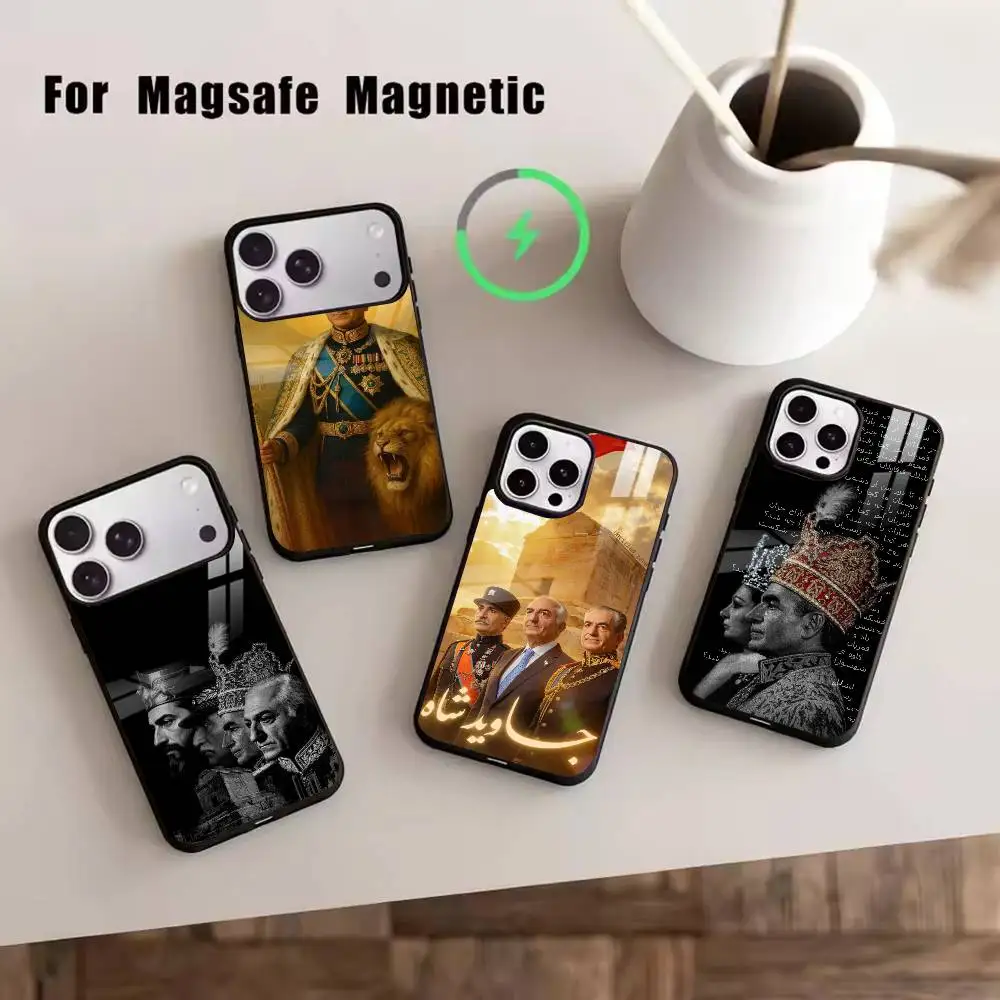 

D-Mohammad Reza Pahlavi Phone Case For iPhone17,16,15,14,13,12,11 Plus,Pro Magnetic For Magsafe Wireless Charging