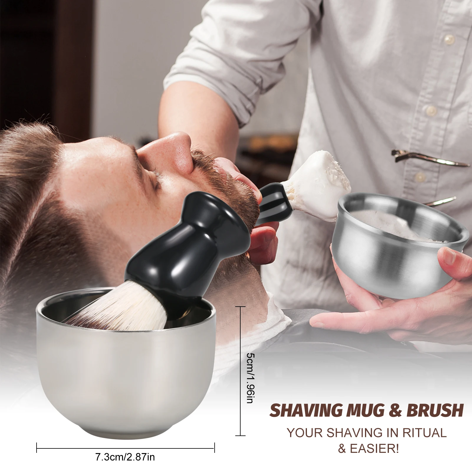 مجموعة حلاقة اللحية 8 في 1 للرجال مع ماكينة حلاقة يدوية وكريم حلاقة وصابون ما قبل الحلاقة وزيت ما بعد الحلاقة ووعاء فرشاة الحلاقة #4