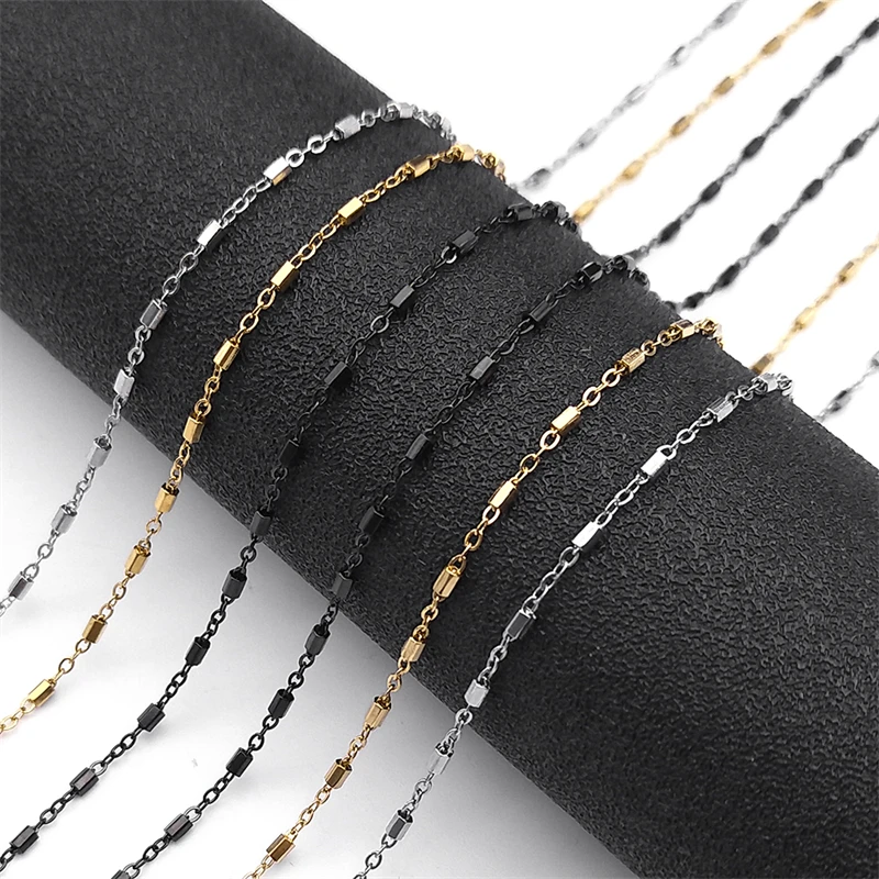 Edelstahl Kreative Kleine O Kette Halskette für Männer Frauen Gold Silber Schwarz Farbe Zylindrische Form Link Schmuck Zubehör – Detail 4