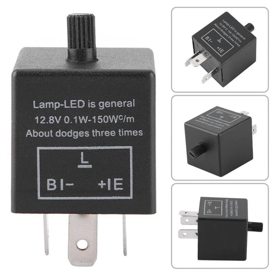 LED Flasher Relay DC 12V 3 Pin CF13 Car Motorcycle Turn Signal Light Indicator Electronic Flasher Relay Accessories