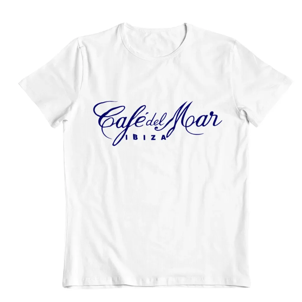 Café Del Mar Ibiza Classic Men's T-shirt Logo White Tee San Antonio Music Top