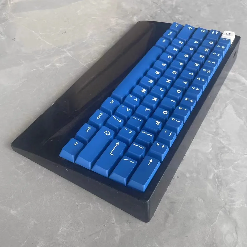 GH60 Keyboard Case Jade Marble CNC Plam Rest GH60 Universal Walnut Resin Cover Mechanical Keyboard Box DIY Gaming Accessories