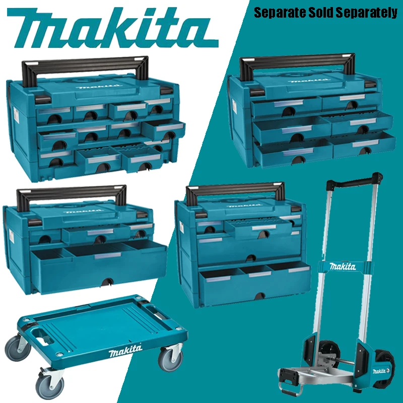 Makita P-84311 P-84349 P-84333 P-84327 Drawer Interlocking Box Stackable Storage A-60632 TR00000002 Wheelbarrow Flat Car Tools