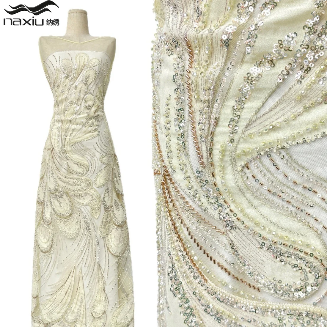 

Madison Fashion Elegant French Groom Embroidery Beaded Lace Fabric 2026 High Quality Nigerian African Sequins Lace For Dress