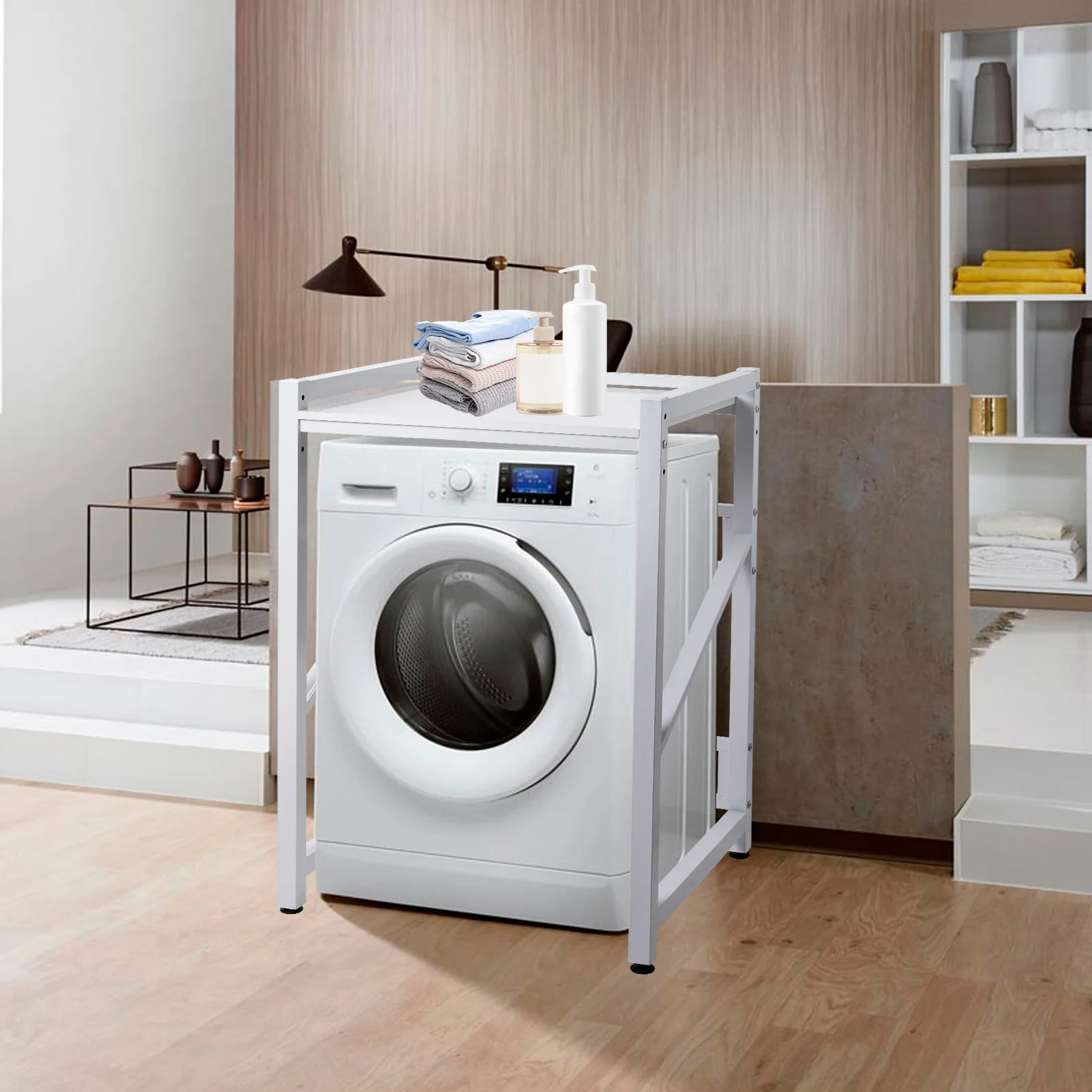 Regal über Waschmaschine und Trockner, 28,7 x 24,8 x 43,3 Zoll, Stapelbares Set für Badezimmer, Waschküche – Detail 5