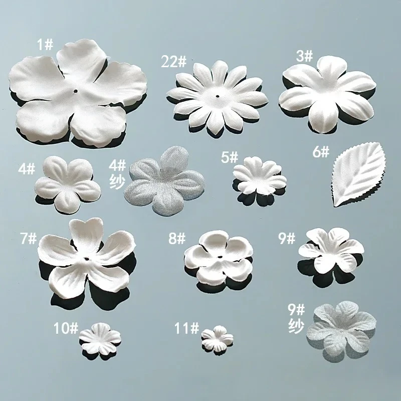 200 PCs/Pack.DIY Handmade 3D Flower Wedding Dress, Pyrographic Jean Yarn, Headwear Materials, Black, Pink, Blue, Ivory,