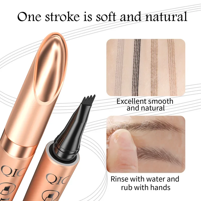 Eyebrow Pen Waterproof Fork Tip Eyebrow Tattoo Pencil Long Lasting Professional Fine Sketch Liquid Eye Brow Pencil Cosmetics