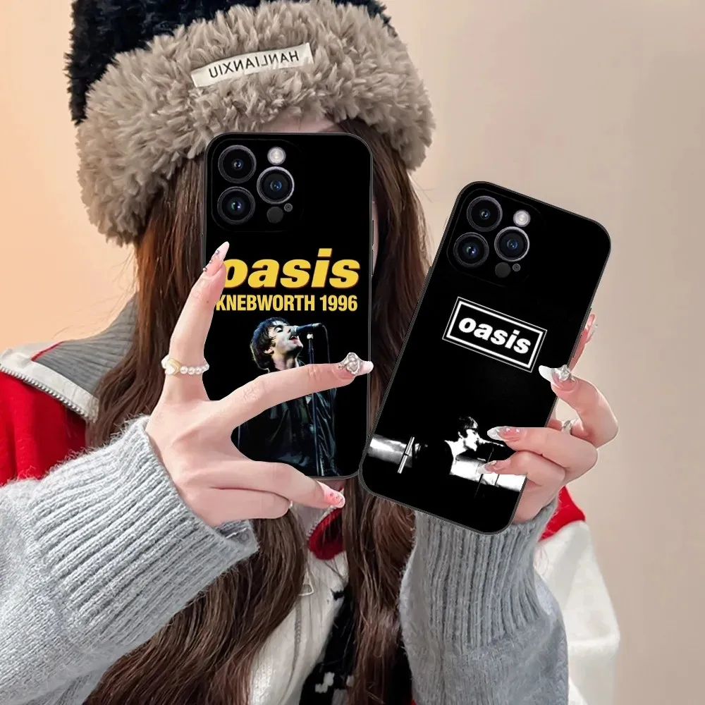 O-Oasis-s Rock Band Phone Case For iPhone 16,15,14,13,12,11,Plus,Pro Max,XS,X,XR,SE,Mini,8,7 Soft Silicone Black Cover