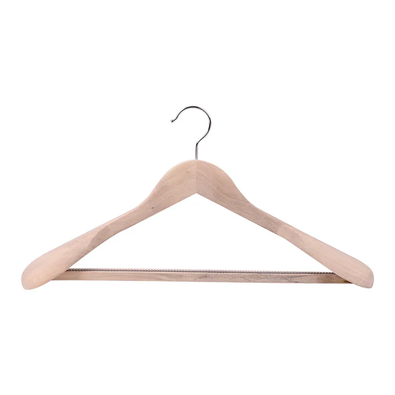5pcs Large Wooden Hangers Natural Wood Durable Heavy Duty Coat Hangers Non Slip for Jacket, Pants and Suit Premium Solid Clo