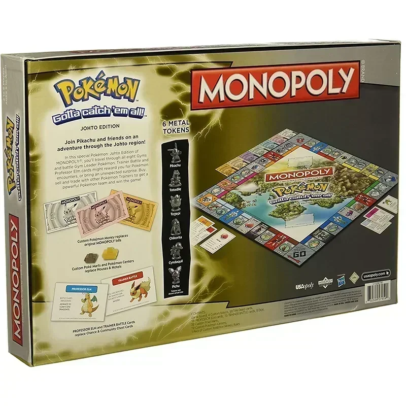 Cartoon Pokemon Pikachu English Version Monopoly Real Estate for adults and children 2-6 people party birthday Game kdis Gifts