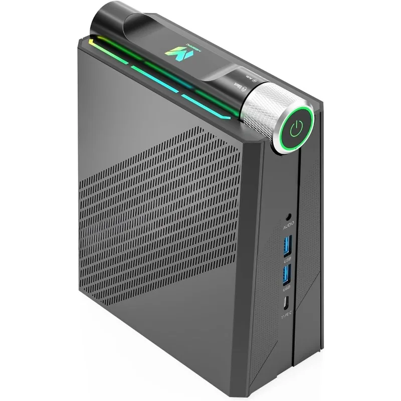 Mini-Gaming-Desktop AMD Ryzen 9 6900HX | DDR5 NVMe SSD | Leistungsschalter mit 3 Modi, dreifaches 4K-Display, WLAN 6