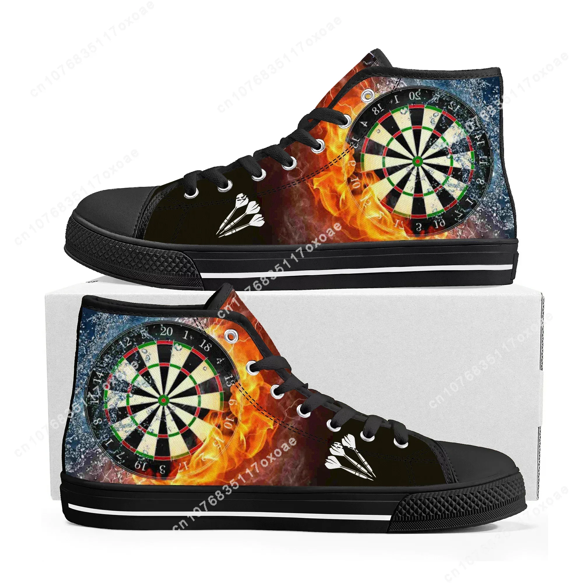Love Gift Darts Player High Top Sneakers Mens Womens High Quality Canvas Sneaker couple Casual Shoe Customize Shoes