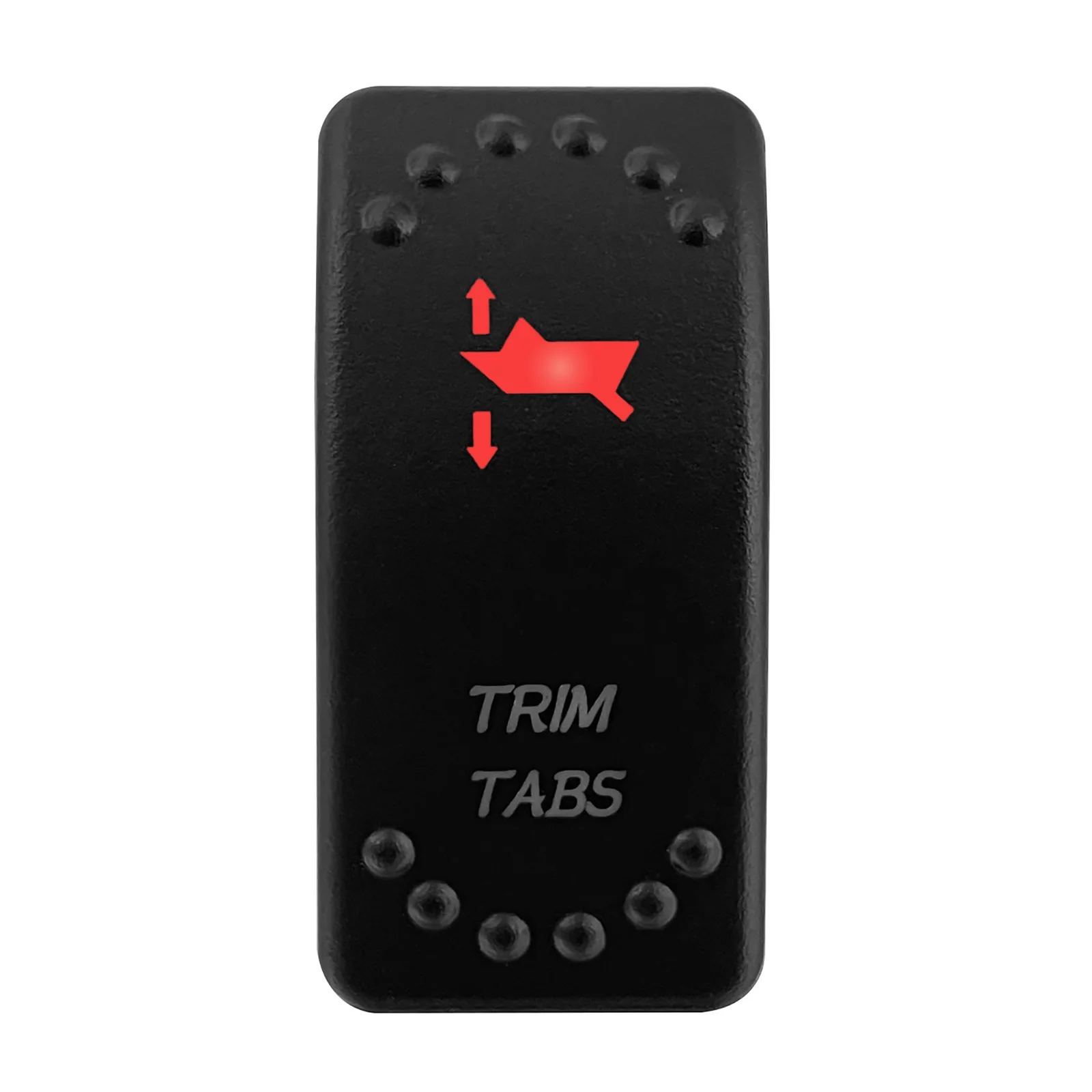 12V /24V Marine Boat Rocker Switch Trim Tabs 7 Pins (ON) OFF (ON) DPDT Waterproof Momentary 3 Positions Dual Red Led