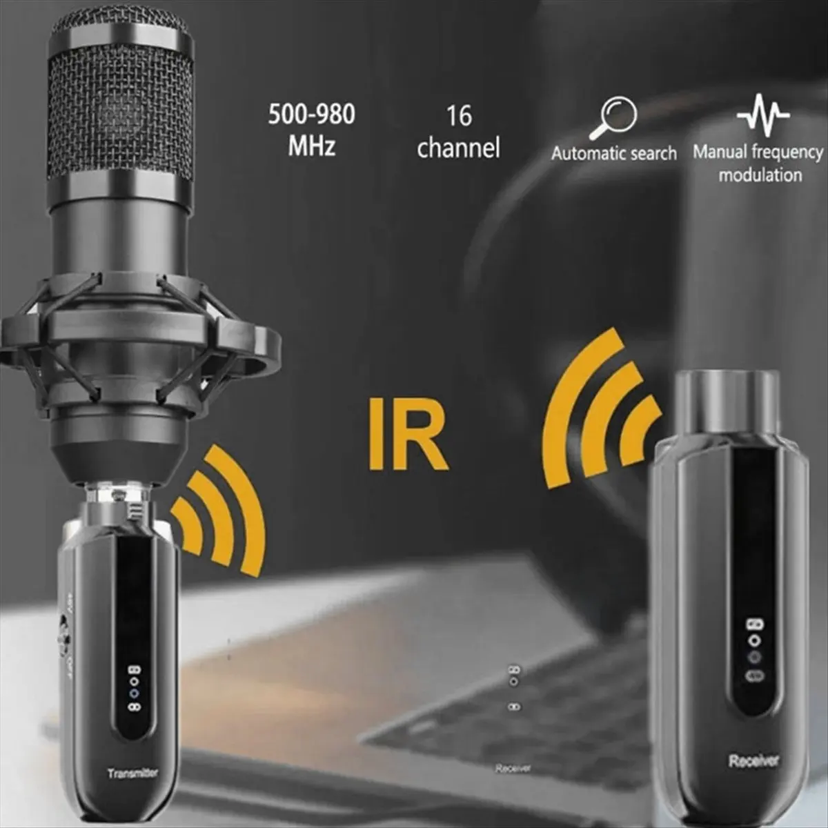 A14M Wireless Microphone Converter 2.4G XLR Wireless Microphone System Transmitter and Receiver for Dynamic Microphone