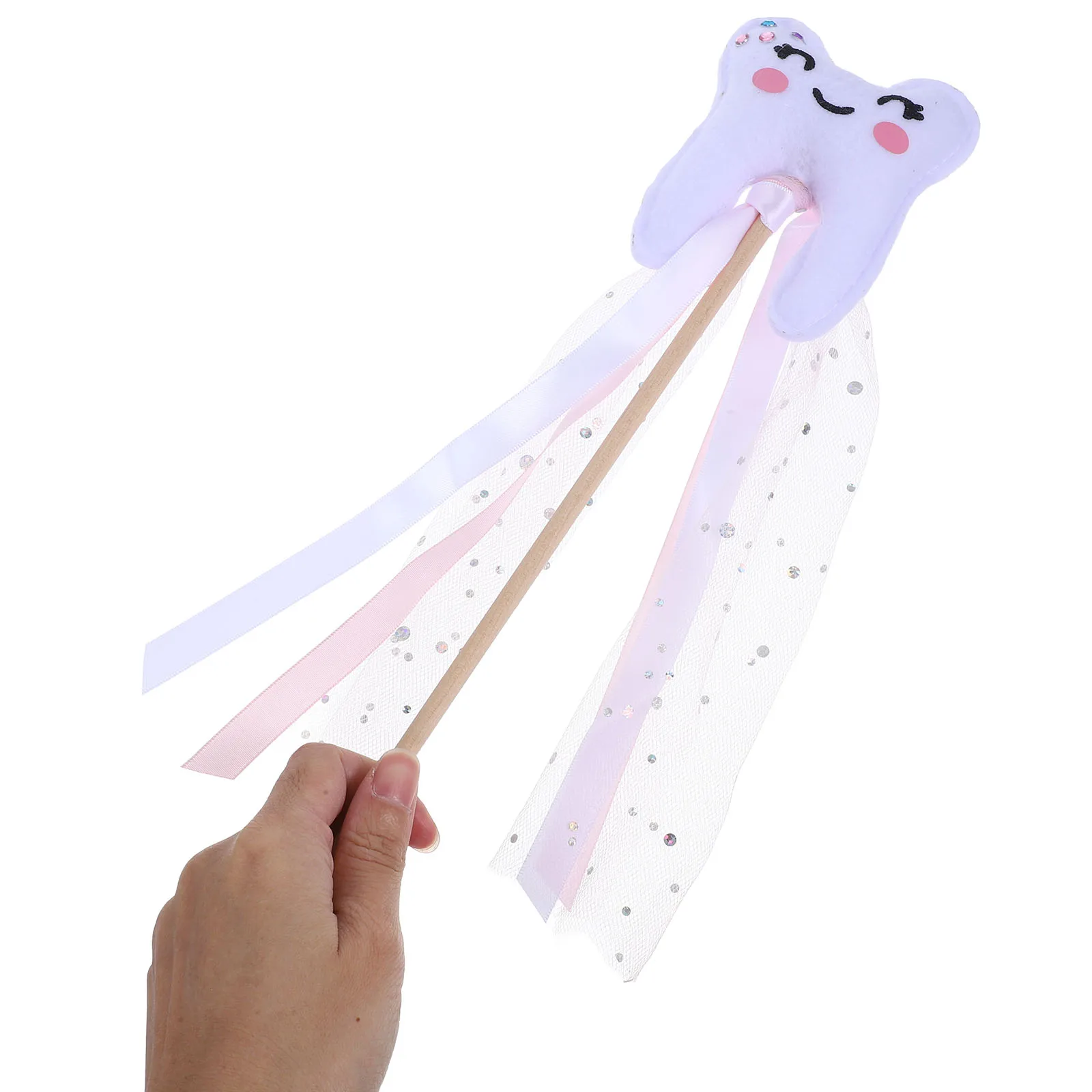 

2Pcs Tooth Fairy Wand Colorful Tooth Shaped Stick Party Dress Up Performance Props Magical Accessories Princess Fairy Wands