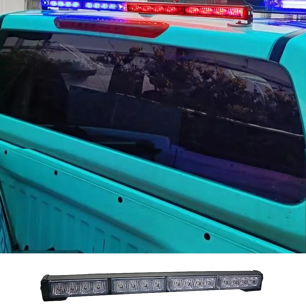High Visibility 4LED*4 Red Blue Strobe Light Bar Traffic Advisor Warning Emergency Light Flashing Lights Trucks Vehicles 12V24V