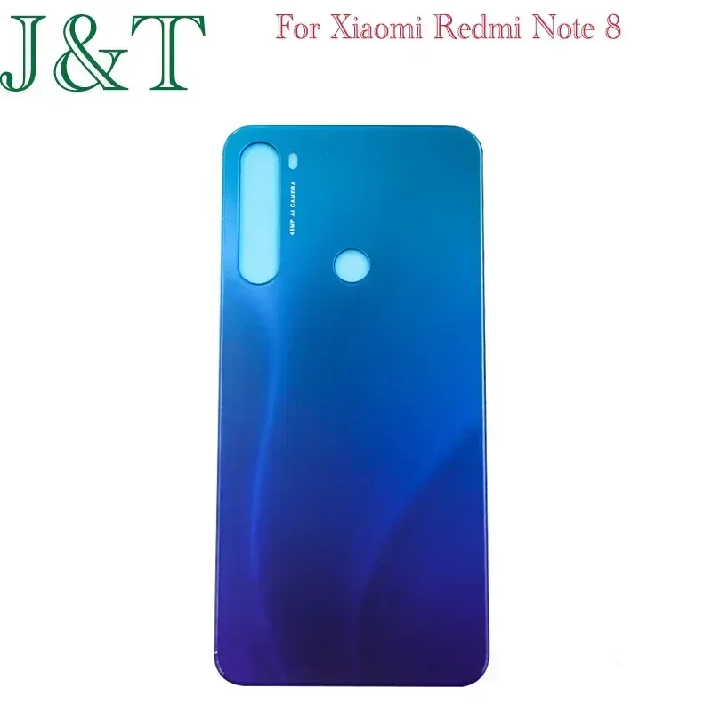 For Xiaomi Redmi Note 8 Back Battery Cover Rear Housing Door Glass Panel Case Replacement Parts with camera lens+With Logo