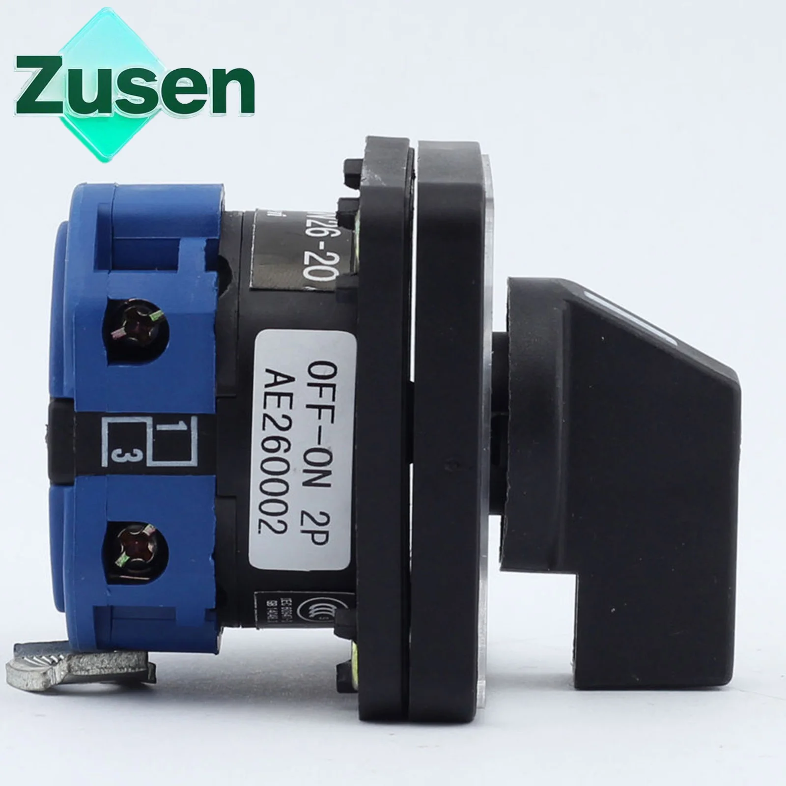 Zusen LW26-20 on/off  440V Ui 660V 20A Rotary Cam Switch 2 Position 2 Poles 4 Terminals