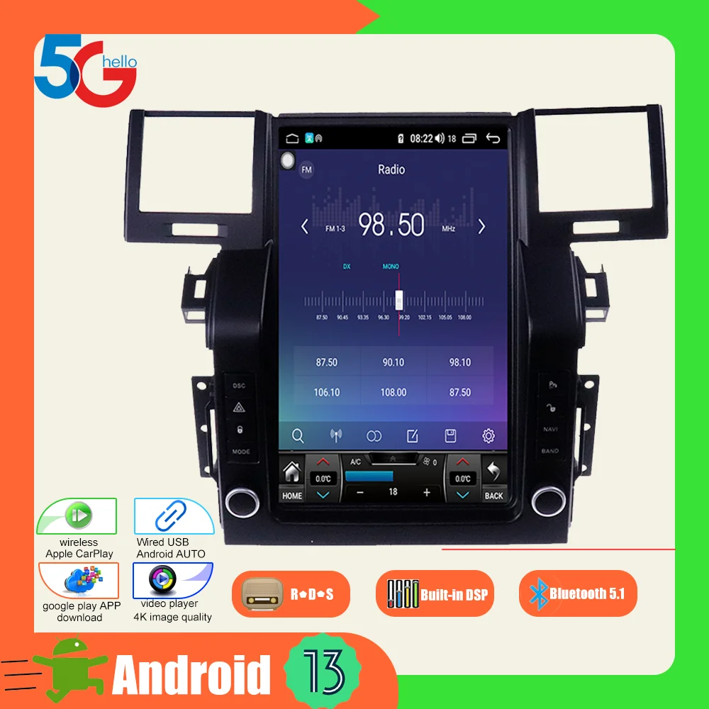 For Land Rover Range Sport L320 2005 2006 2007 2008 2009 Car Radio Screen 2Din Android 8G+128GB GPS Nav Carplay 5G Network