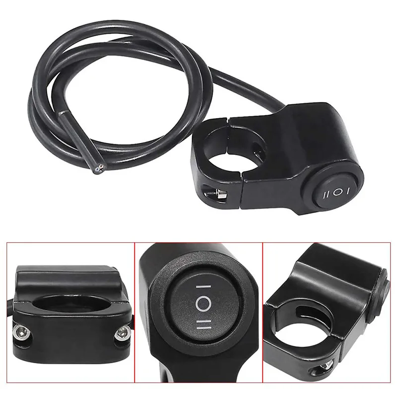 22mm Aluminum Alloy Motorcycle Handlebar Headlight Switch 7/8in Three-position Waterproof Switch Fog Light Equipment Parts