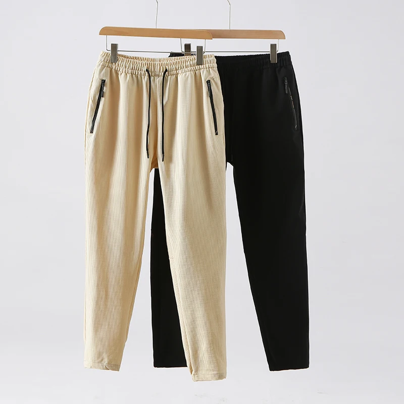 

High Elastici Men's Outdoor Sports Casual Pants Spring Summer Vertical Texture High Elastici Cuffed Loose Fit Faion Urban