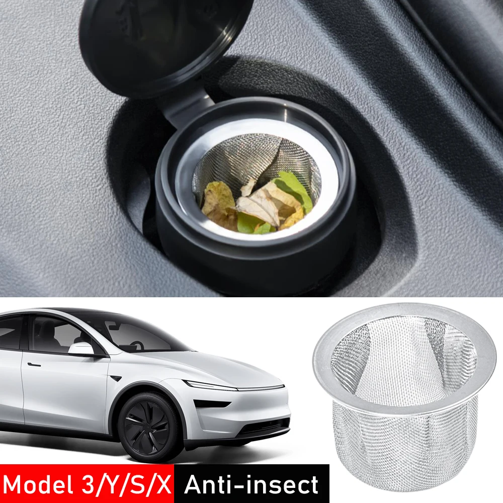 Scheibenwischer-Wasserfilter für Tesla Model 3 S X Y Juniper Grill, Schutzzubehör, Glas-Wassereinlassfilter, Bildschirmnetz