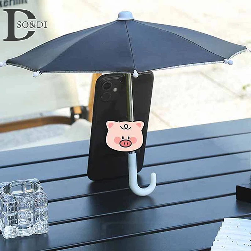 Universal Portable Phone Umbrella Stand Outdoor Riding Waterproof Sunshade Mobile Phone Umbrella Bracket Cellphone Holder