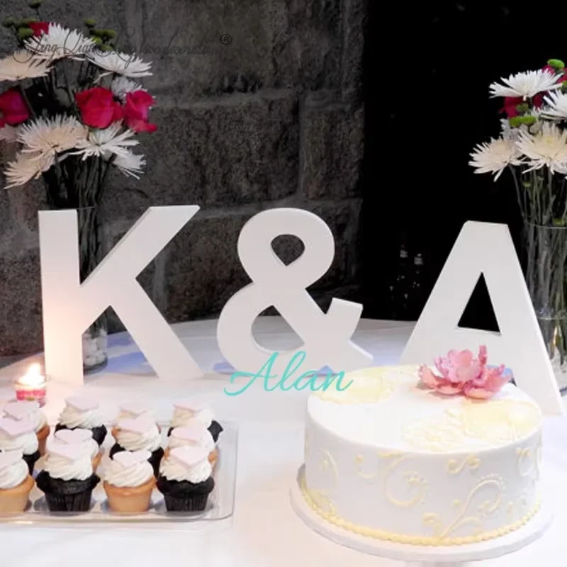 Custom Name Freestanding Table Signs Initial Set Wedding Table Decor Personalized Letter Set 3 Piece