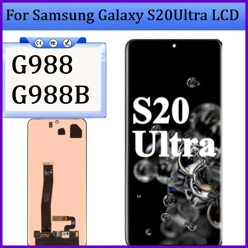 

TFT/OLED Screen For Samsung Galaxy S20Ultra G988 G988B LCD Display Touch Screen Digitizer with Frame For Samsumg S20 Ultra LCD