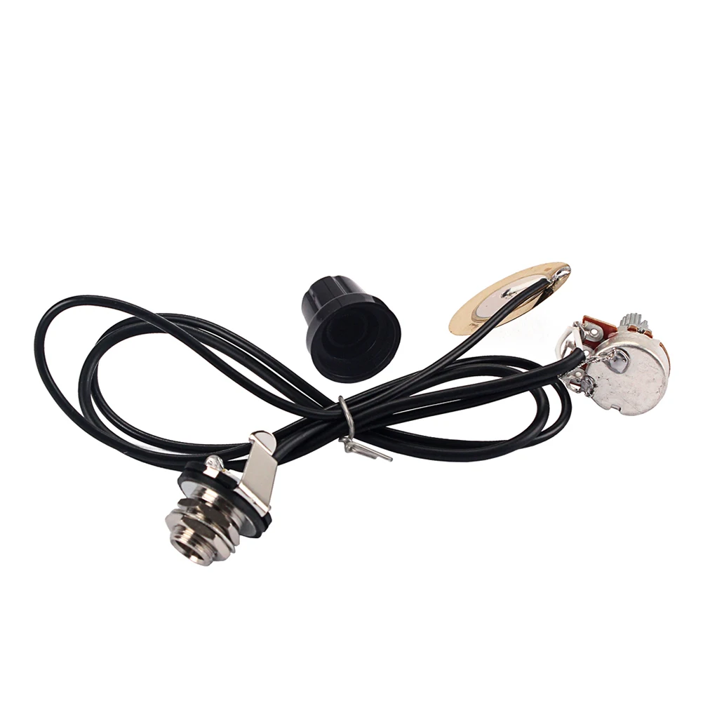 

1 Set 27mm Guitar Pickup Piezo B500K Potentiometer Transducer Amplifier with Output Jack and Round for Acoustic Guitar