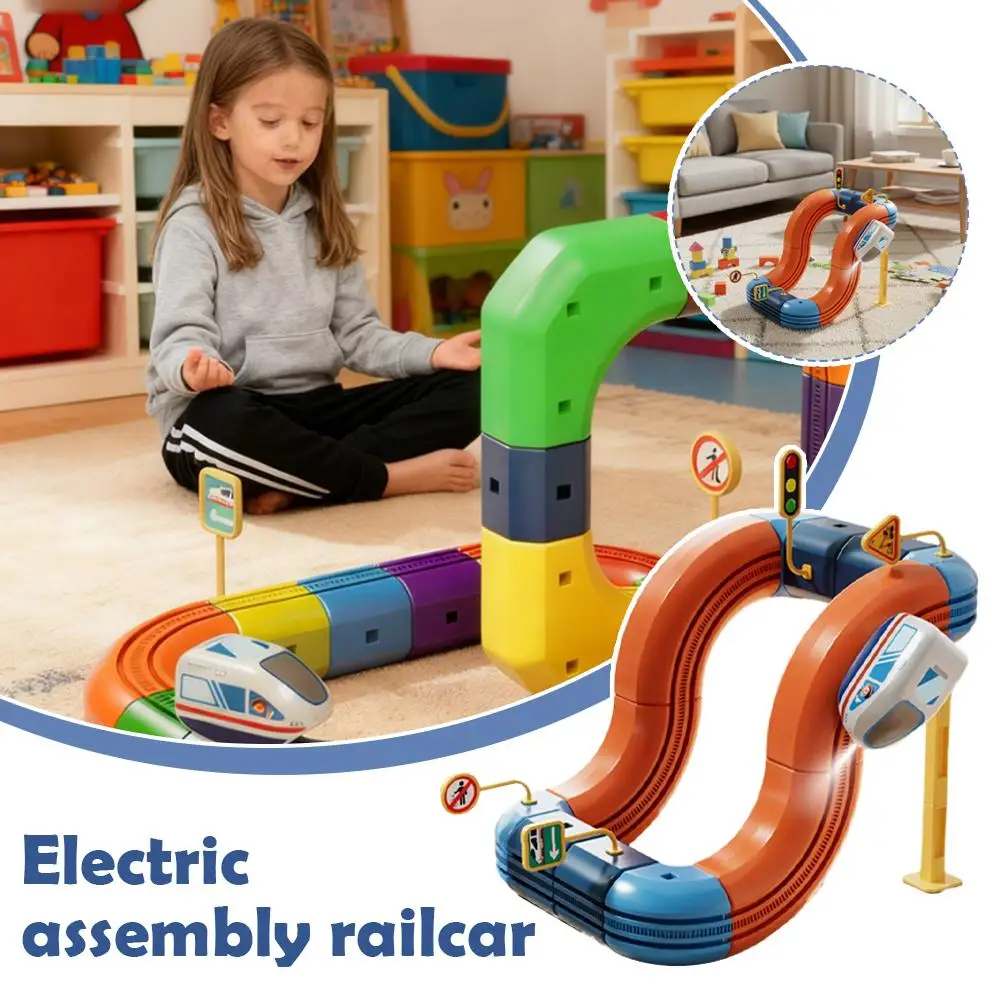

Puzzle Electromagnetic Track Building Block Set Toy Anti Gravity Vehicle Railway Subway Car Montessori Children Christmas Gift