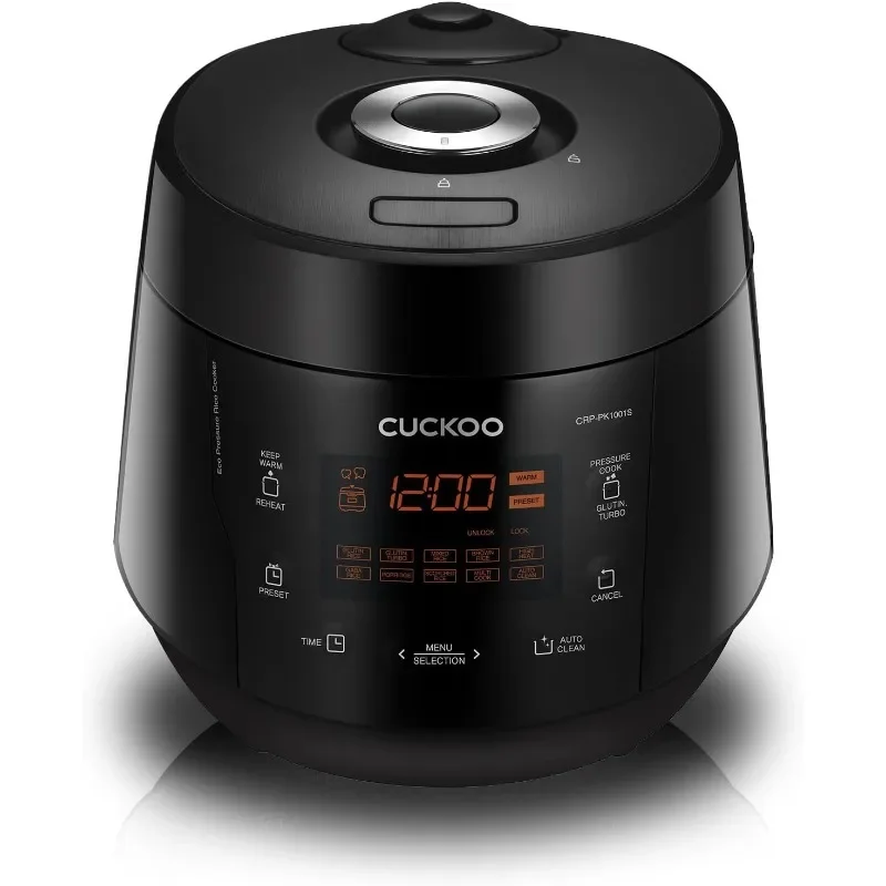 CUCKOO CRP-PK1001S Olla arrocera y calentador a presión de calentamiento con olla interior antiadherente, limpieza automática, 10 tazas (cocidas)/20 tazas (cocidas)