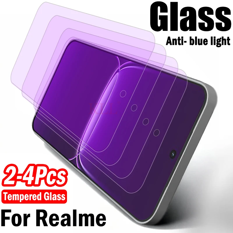 

2-4pcs Anti Blue Light Tempered Glass for Realme Neo8 Neo 7 Turbo 7SE 7X Screen Protector for Realme GT 8 Pro GT7 7T GT5 Film
