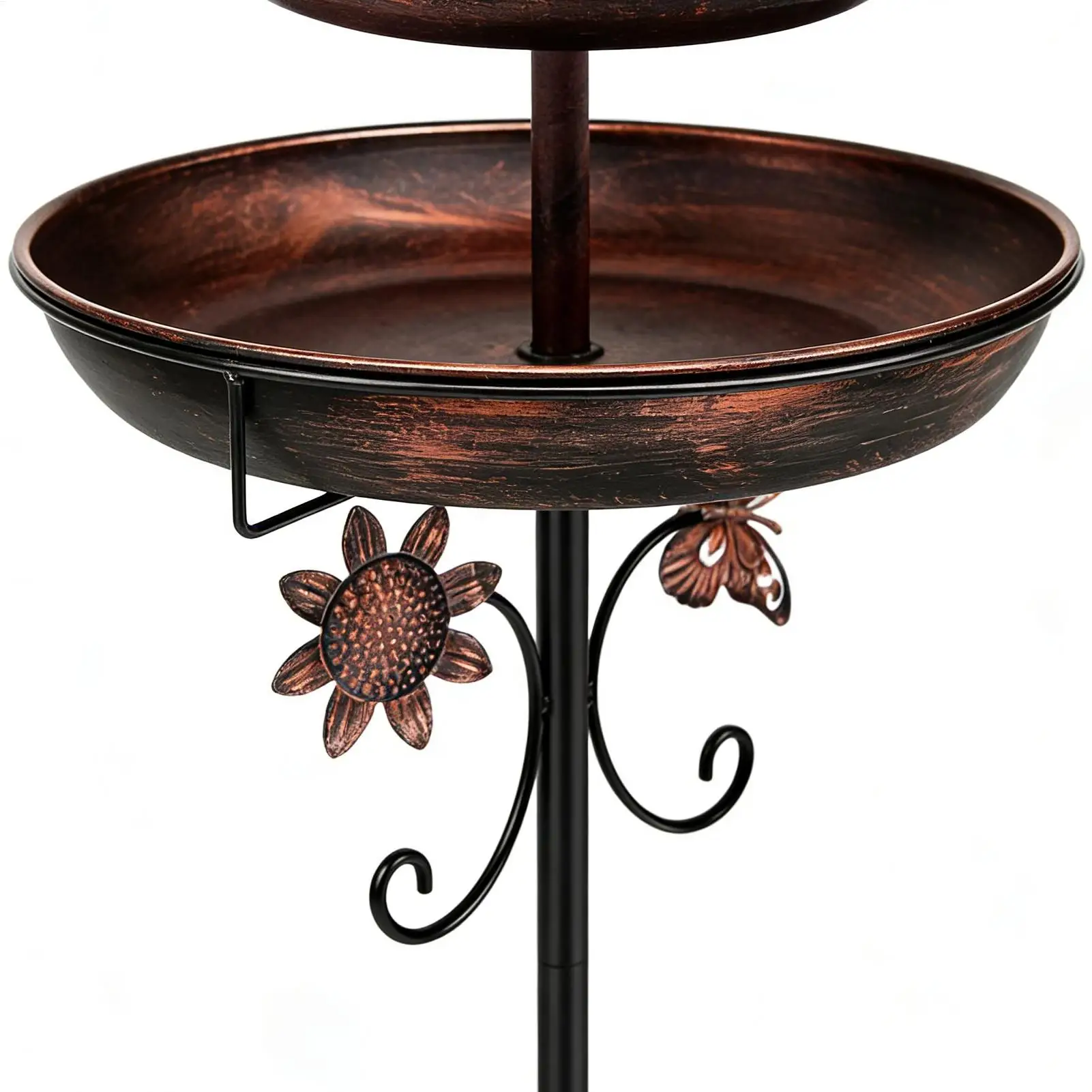 

Bird Bath With Stakes Rustproof Double Layer Vintage Birdbath Bird Feeder Bath Bowl Decoration For Yard Patio Deck Porch