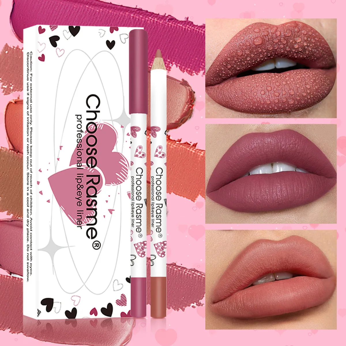 Traje delineador de labios largo, resistente al agua, a prueba de sudor, fácil de aplicar, Color de labios sin decoloración, maquillaje de belleza para el Día de San Valentín, 12 Uds.