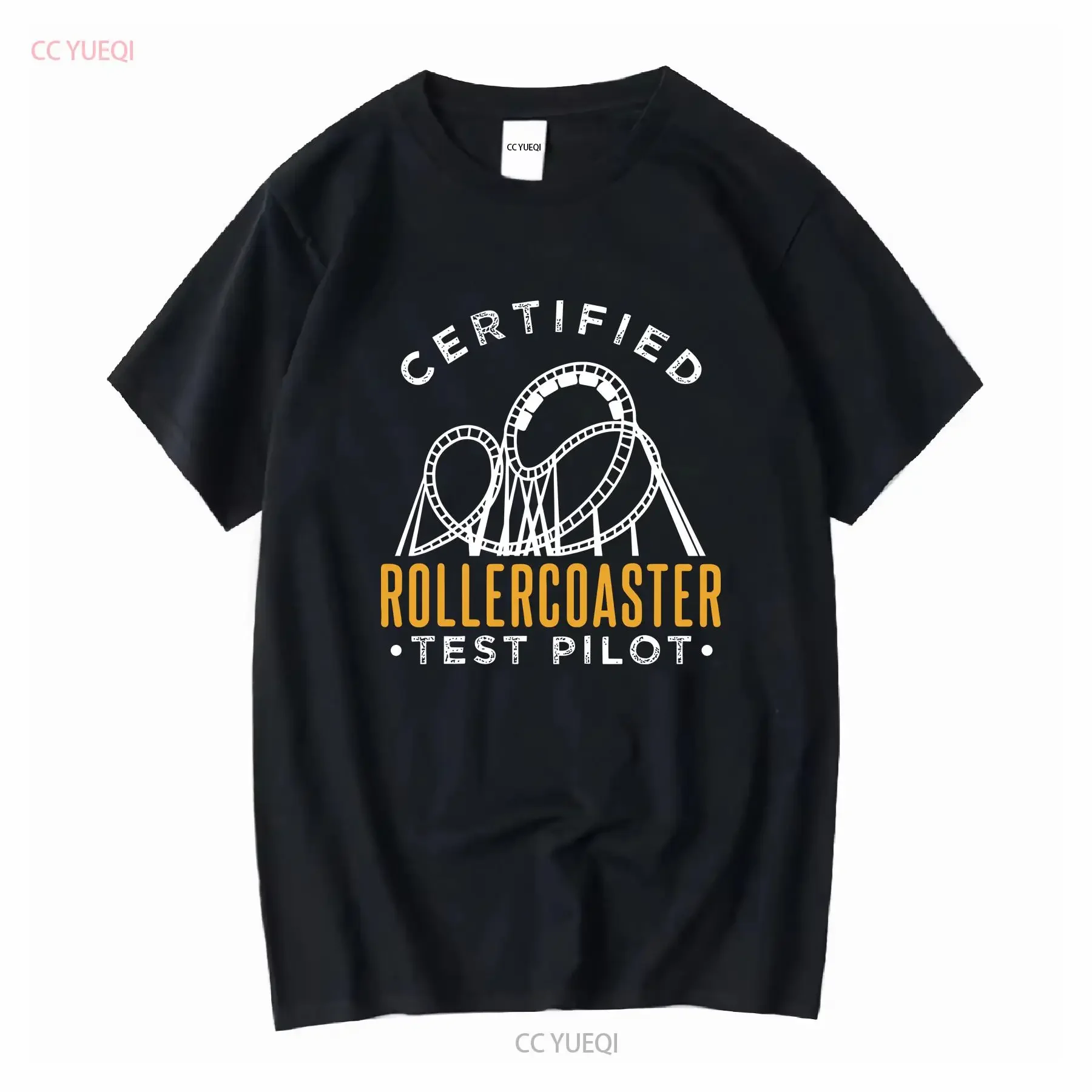 NWT Certified Rollercoaster Test Pilot Funny T Shirt long or short sleeves vintage Washed Stylish Comfortable Versatile Unisex