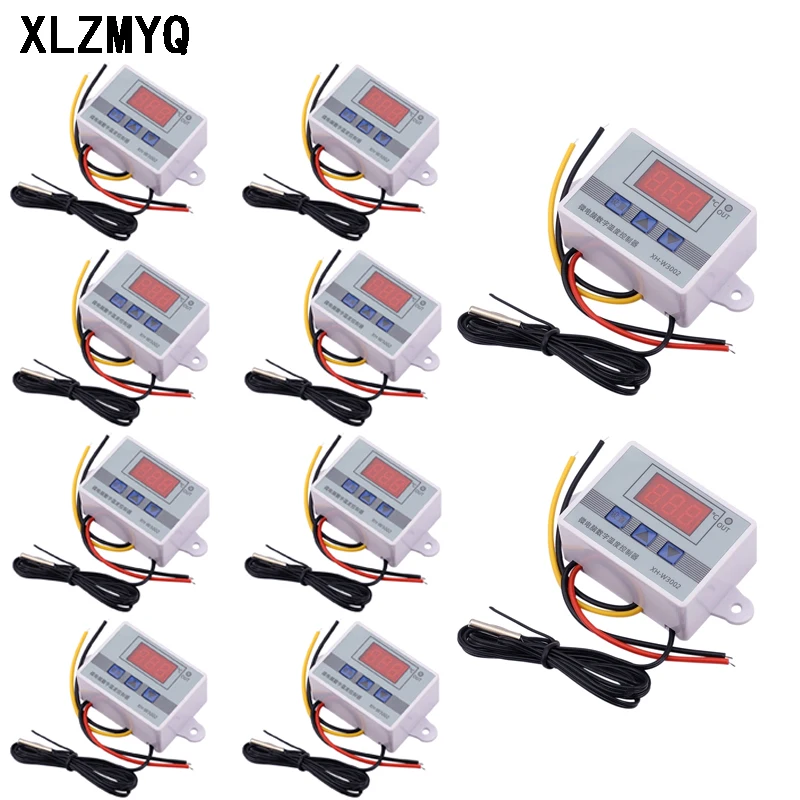 

10pcs W3002 Digital Control Temperature Microcomputer Thermostat Switch XH-W3002 DC 12V DC 24V AC 220V Temperature Sensor