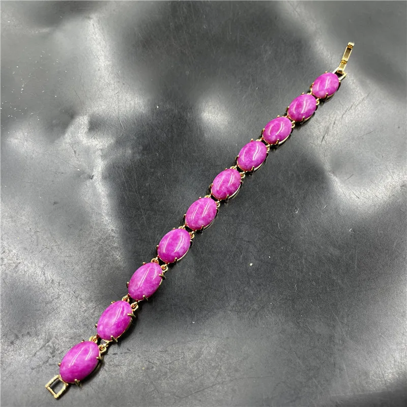 Vacuum electroplated pink and purple Shukurite , women's-shaped jade bracelet