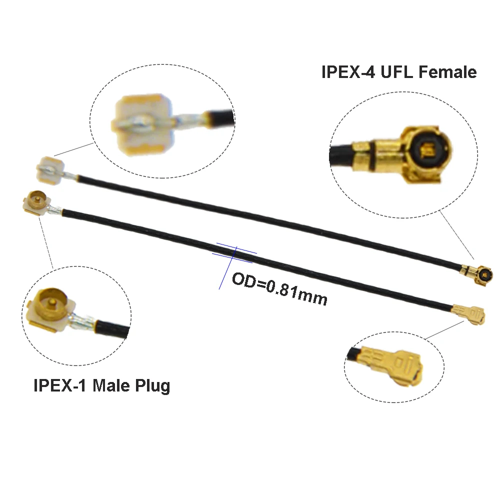 1PCS  CABLE Male Plug 1 to 4 4 u.fl  Female Jack Connector RF0.81 Coaxial Jumper WIFI 3G 4G Extensio Cable