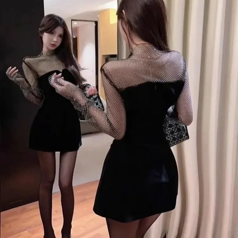 Woman Long Sleeve Dress Sexy Coquette Clothes Dresses for Women Tight Short Mini Corset Bodycon Aesthetic High Quality Luxury X